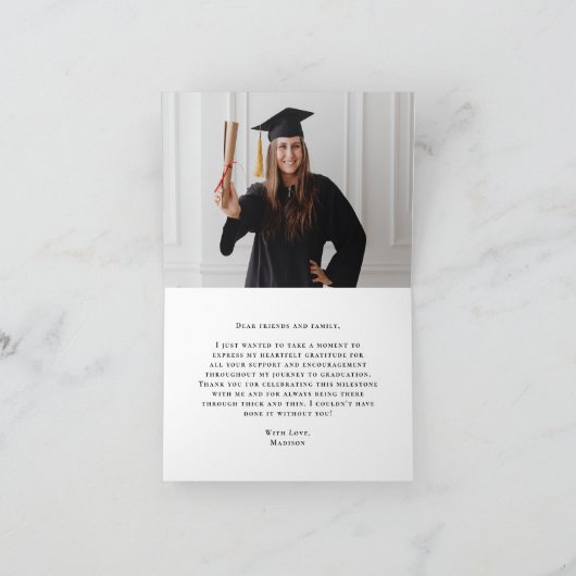 De gouden klasse van 2025 Afstuderen Bedankkaart (Binnen)