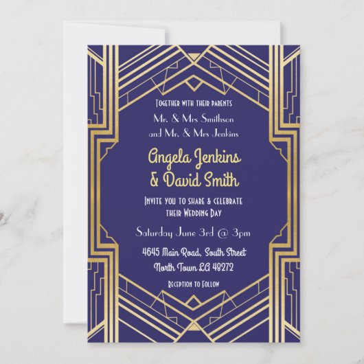 De gouden kunst Deco van de marine van 1920 Kaart (Voorkant)