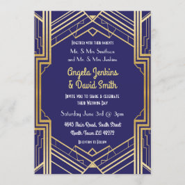 De gouden kunst Deco van de marine van 1920 Kaart