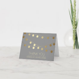 De gouden Lichten van het Huwelijk van de Folie Bedankkaart