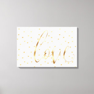 De gouden Liefde Ombre van Harten Canvas Afdruk