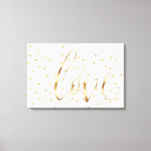 De gouden Liefde Ombre van Harten Canvas Afdruk (Voorkant)