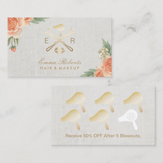 De Gouden Lippen van de Kunstenaar van de Make-up Klantenkaartje (Voorkant / Achterkant)