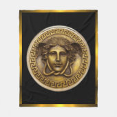 De Gouden Medusa - Gorgon Griekse Sleutel Fleece Deken (Voorkant)