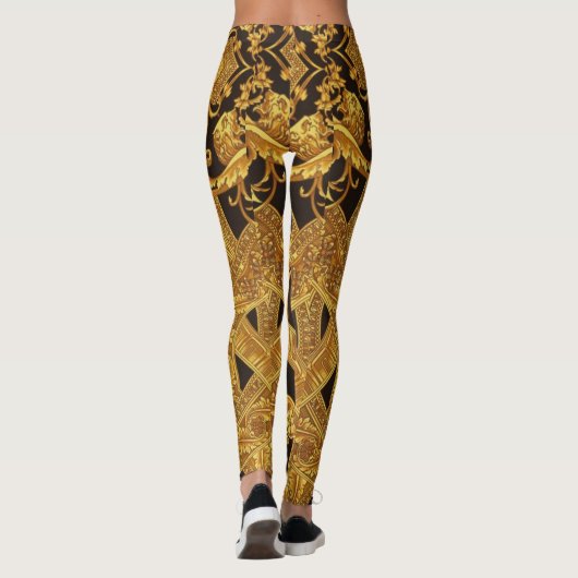 de Gouden Medusa Gorgon met Arabesken Leggings (Achterkant)