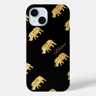 De gouden neushoorn iPhone 15 case