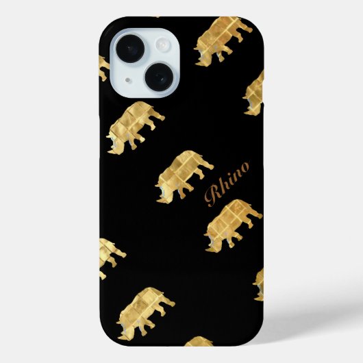 De gouden neushoorn Case-Mate iPhone case (Achterkant)