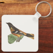 De gouden of Baltimore Oriole (Icterus galbula) Sleutelhanger (Achterkant)