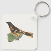 De gouden of Baltimore Oriole (Icterus galbula) Sleutelhanger (Achterkant)