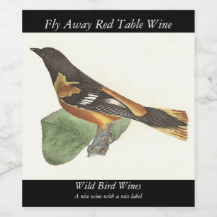De gouden of Baltimore Oriole (Icterus galbula) Wijn Etiket