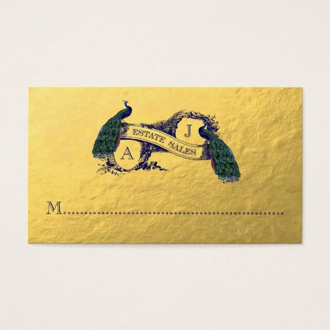 De gouden Orde van de Douane van Pauwen Visitekaartjes (Voorkant)