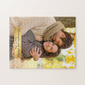 De gouden paardennamen Wedding Date Foto Puzzle Legpuzzel (Horizontaal)