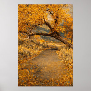 De gouden pad geïnspireerd door Klimt Poster