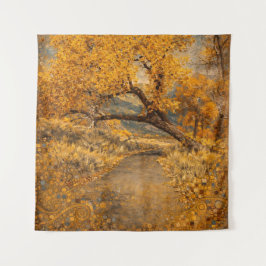 De gouden pad geïnspireerd door Klimt Wandkleed