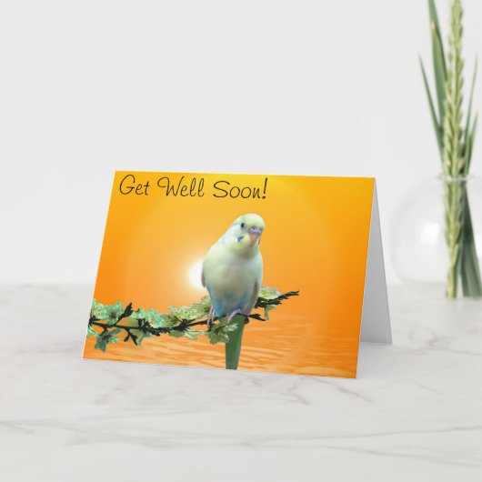 De gouden Parkiet wordt goed spoedig Kaart (Voorkant)