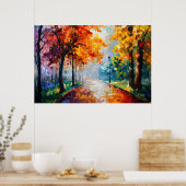 De gouden passage van de herfst poster (Keuken)