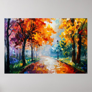 De gouden passage van de herfst poster