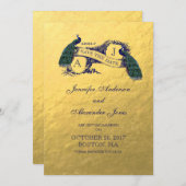 De gouden Pauw bewaart de Kaart van de Datum (Voorkant / Achterkant)