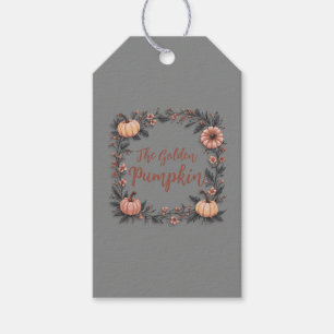 De gouden pompoen cadeaulabel