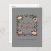 De gouden pompoen feestdagenkaart (Voorkant / Achterkant)