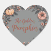 De gouden pompoen hart sticker (Voorkant)
