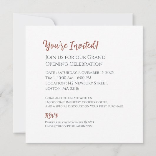 De gouden pompoen kaart (Achterkant)