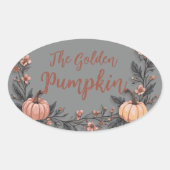 De gouden pompoen ovale sticker (Voorkant)