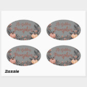 De gouden pompoen ovale sticker (Vel)