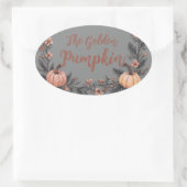 De gouden pompoen ovale sticker (Tas)