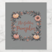 De gouden pompoen wijn etiket (Enkel label)