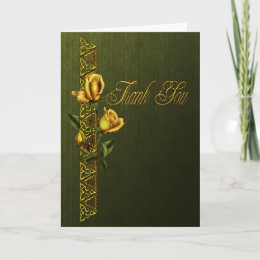 De gouden Reeks van het Huwelijk van Rozen dankt u Bedankkaart (Voorkant)