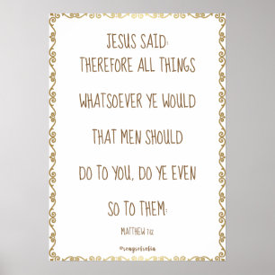 De gouden regel afdrukken, waardepapier (Matte) Poster