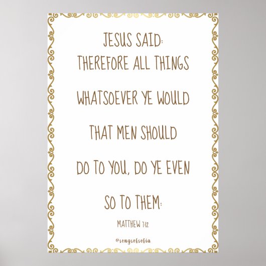 De gouden regel afdrukken, waardepapier (Matte) Poster (Voorkant)