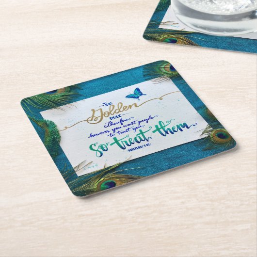 De Gouden Regel! Kartonnen Onderzetters (Schuin)