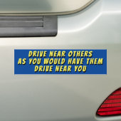 De Gouden Regel van de Rijvaardigheid Bumpersticke Bumpersticker (Op auto)