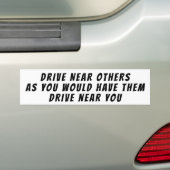 De gouden regel voor autorijden bumpersticker (Op auto)
