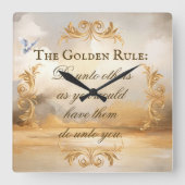 De gouden regel wandklok (Voorkant)