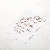 De gouden Ring bewaart de Datum Gedprekte Uitnodig Folie Uitnodiging (Gedraaid)