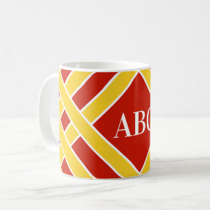 De gouden/rode/witte banden, strepen, passen koffiemok