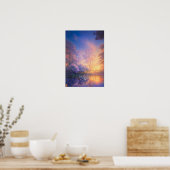 De gouden schemering van Forest Lake Poster (Keuken)