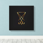 De gouden sigil van Lucifer Canvas Afdruk (Insitu (Houten vloer))