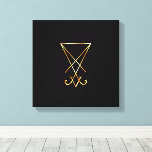 De gouden sigil van Lucifer Canvas Afdruk (Insitu (Houten vloer))