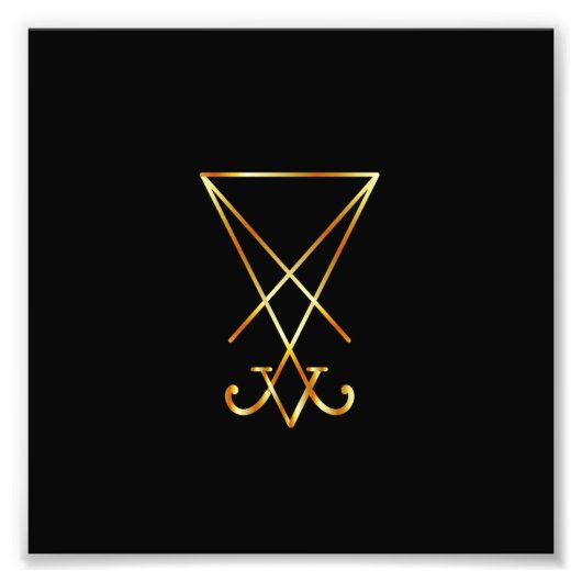 De gouden sigil van Lucifer Foto Afdruk (Voorkant)