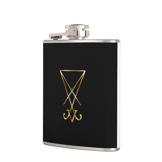 De gouden sigil van Lucifer Heupfles (Links)