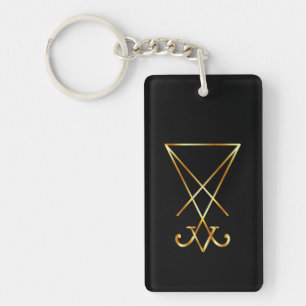 De gouden sigil van Lucifer Sleutelhanger