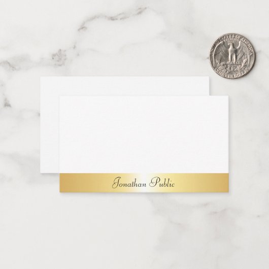 De gouden Sjabloon Calligragrafeerde Naam van de T (Voorkant / Achterkant in situ)