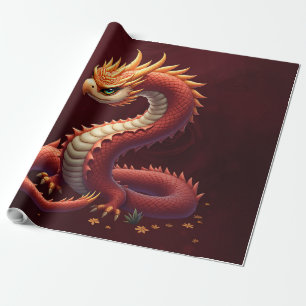 De gouden slangendraak. cadeaupapier
