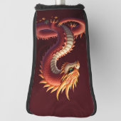 De gouden slangendraak. golfheadcover (Draai 90)