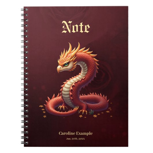 De gouden slangendraak. notitieboek (Voorkant)