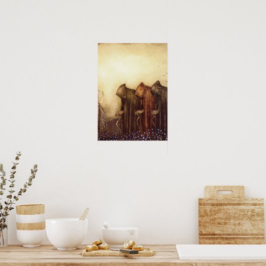 “De Gouden Sleutel” John Bauer Aquarel Poster (Keuken)